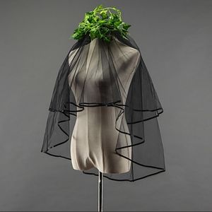 Black tulle veil